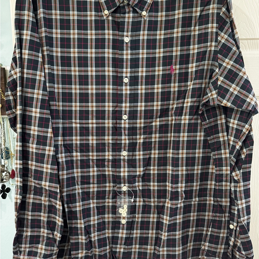 New Ralph Lauren Large L Men's Plaid Button-Down Shirt from Dillards